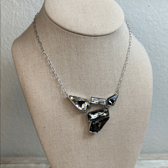 Touchstone by Swarovski Silver Geometric Crystal Necklace - Picture 3 of 8